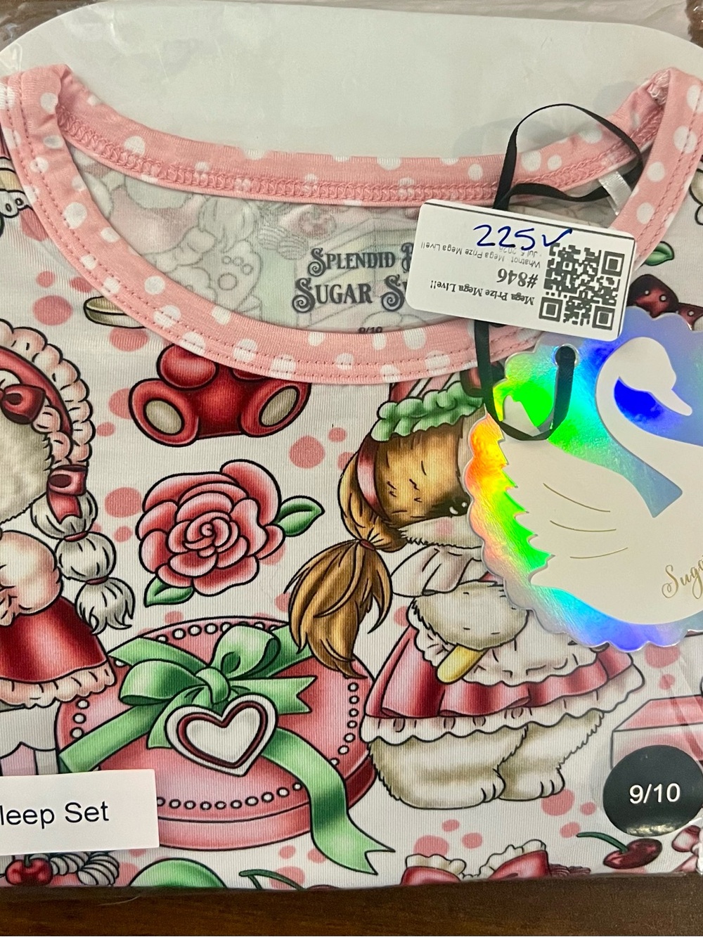 9/10 Sugar Swan Sugar Bunnies PJ Set